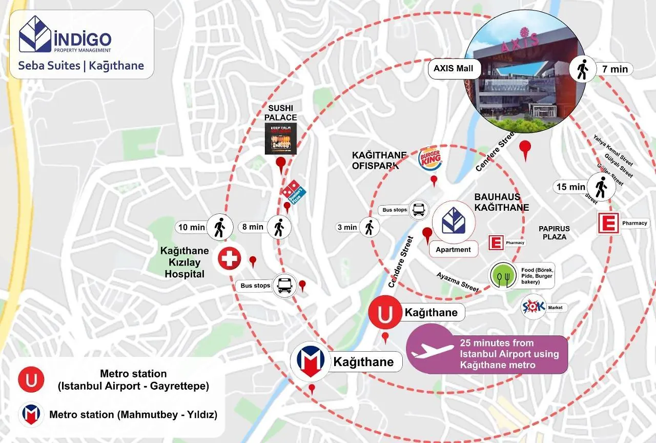 Near Airport Metro 1-Bdr Apartment Gympool Istanbul 0*,  Turkey